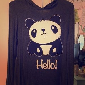 Long sleeve shirt with hoodie